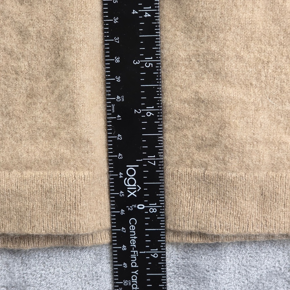 Nordstrom Sweater Womens XS Tan 100% Cashmere V-Neck Long Sleeve Knit Pullover - Picture 7 of 8